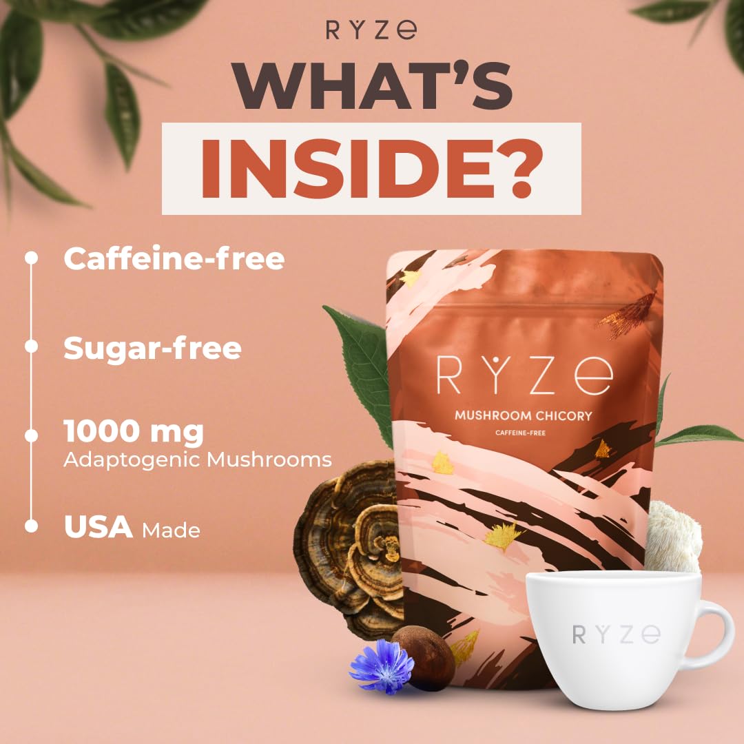 RYZE SUPERFOODS Mushroom Chicory with 6 Organic Adaptogenic Mushrooms - Image 6