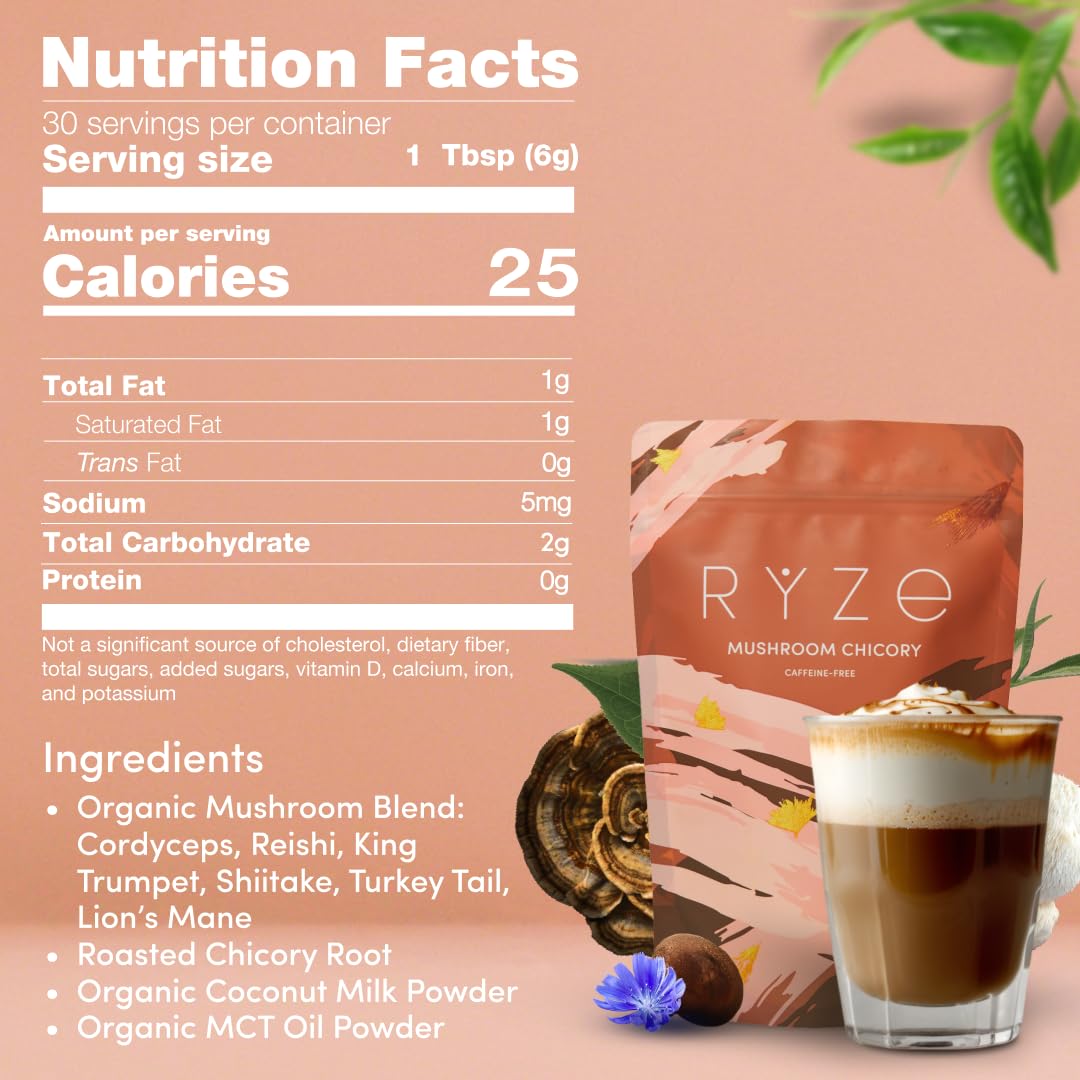 RYZE SUPERFOODS Mushroom Chicory with 6 Organic Adaptogenic Mushrooms - Image 2