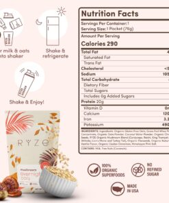 Alternative view of RYZE SUPERFOODS Mushroom Overnight Oats