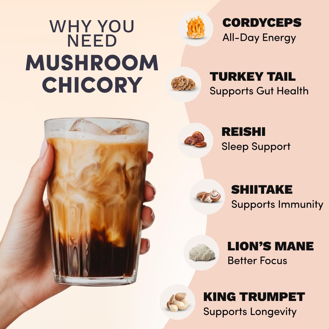 RYZE SUPERFOODS Mushroom Chicory with 6 Organic Adaptogenic Mushrooms - Image 4