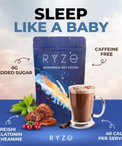 Alternative view of RYZE SUPERFOODS Mushroom Hot Cocoa Melatonin Sleep Supplement