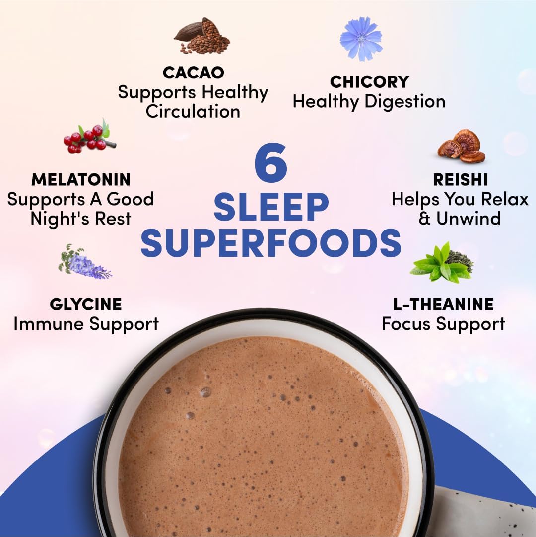 RYZE SUPERFOODS Mushroom Hot Cocoa Melatonin Sleep Supplement - Image 3