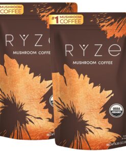 RYZE SUPERFOODS Mushroom Coffee Starter Kit, USDA Organic Instant Coffee